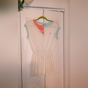 Adidas Mint and Coral Button-Up Top